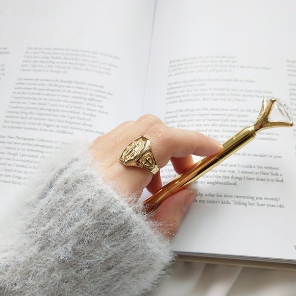 18K Gold plated Rosary Christian Catholic Ring - Picture 2 of 8